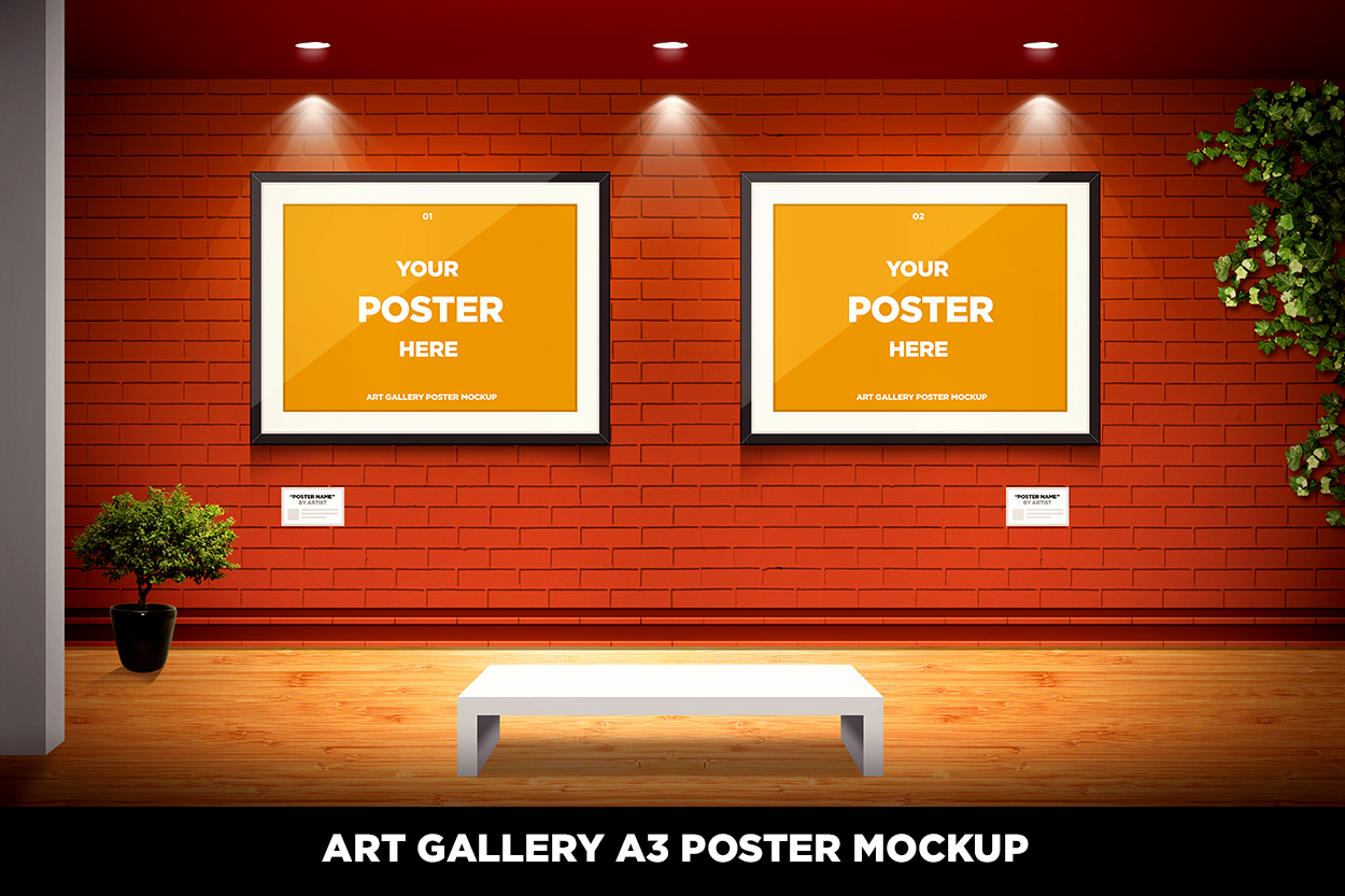 Download Art Gallery A3 Poster Mockup ~ Product Mockups on Creative Market