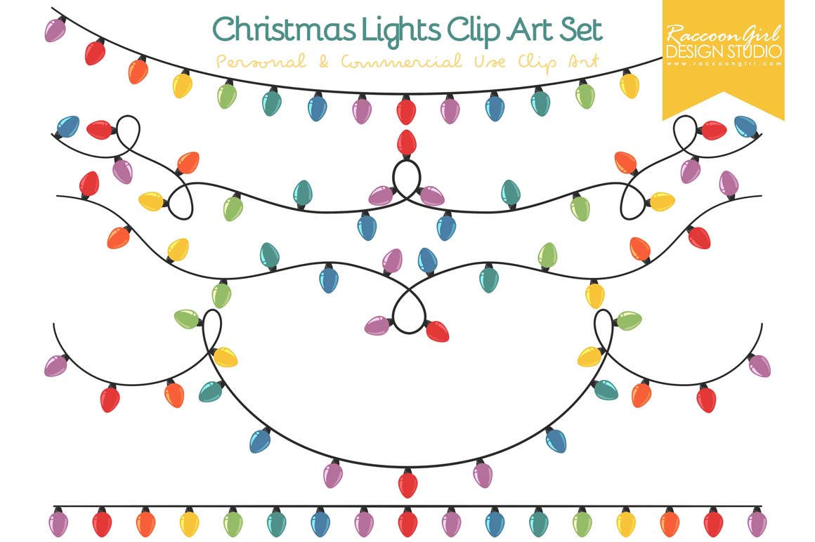 Christmas Lights Clip Art Set ~ Illustrations on Creative Market