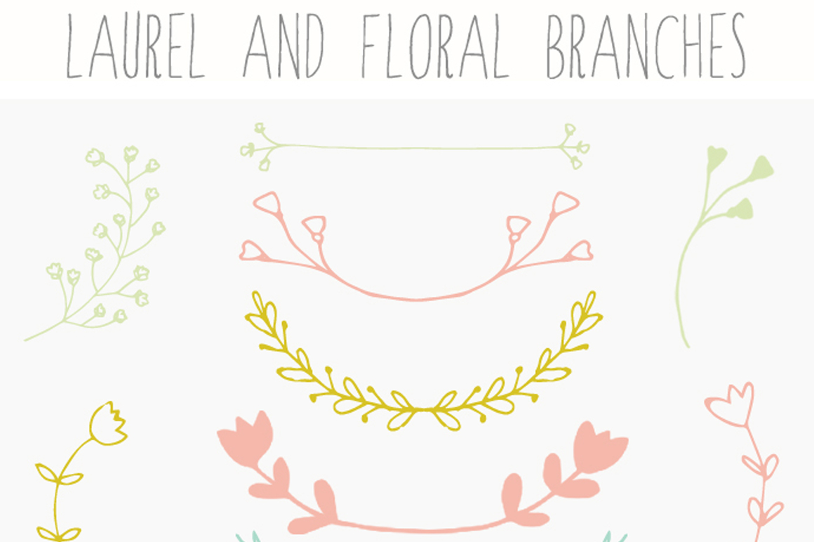 Laurel Clip Art and Floral Branches ~ Illustrations on Creative Market