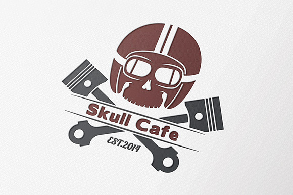 Skull Cafe Racer Logo Logo Templates on Creative Market