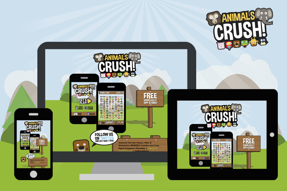 App Game HTML website template site Templates on Creative Market