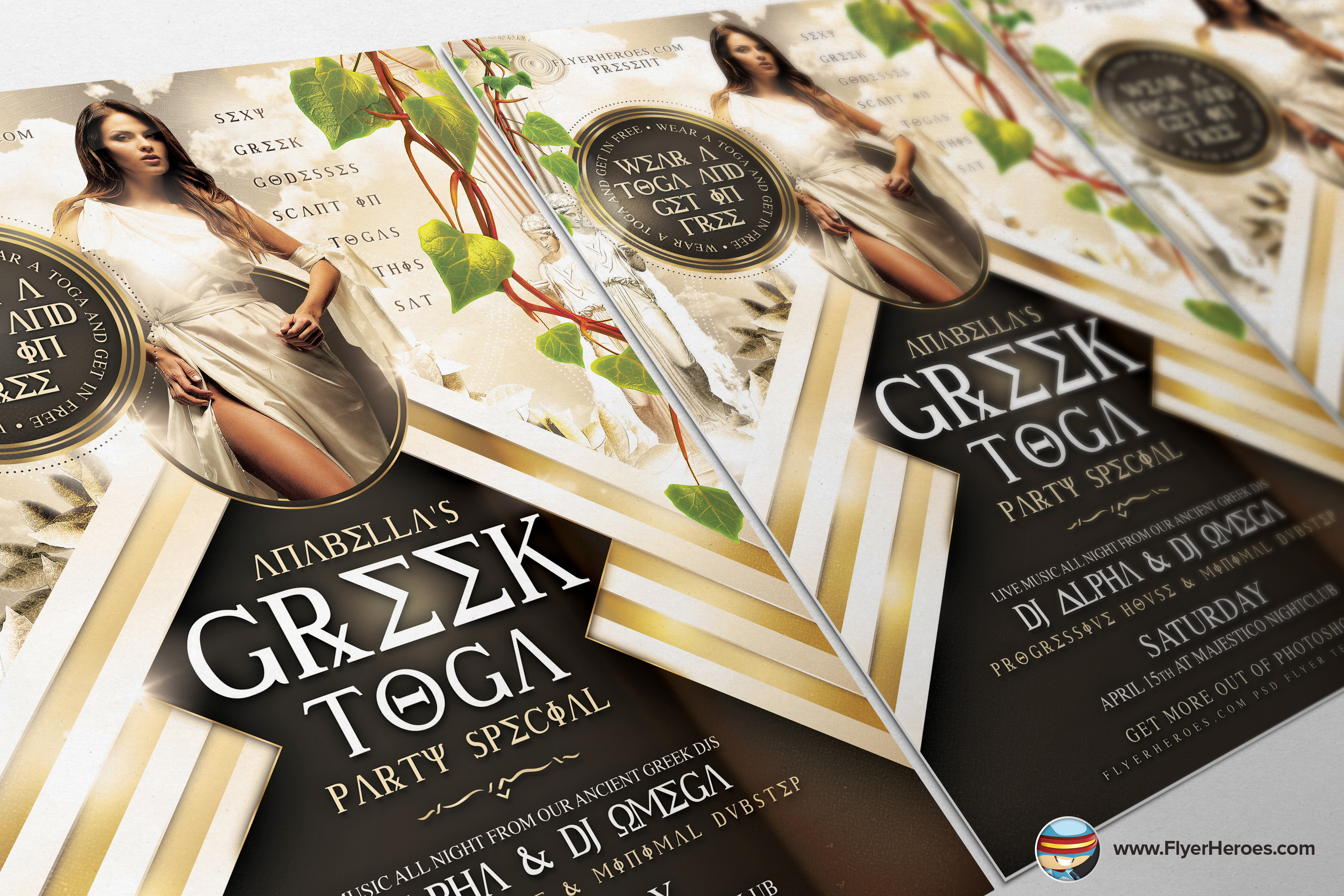 Greek Toga Flyer Template Flyer Templates on Creative Market