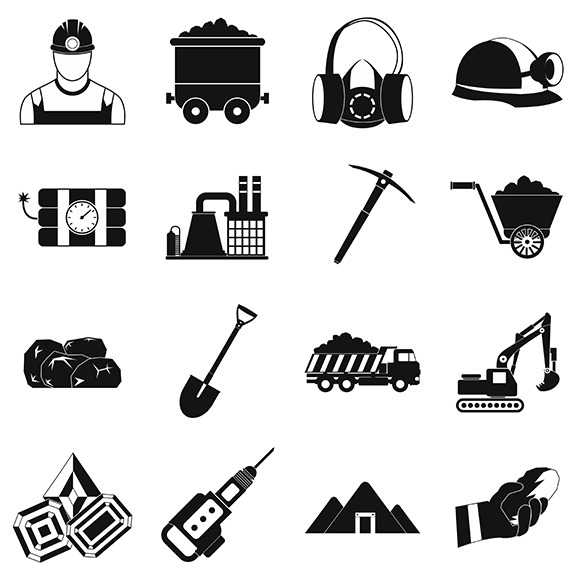 Mining Icons Simple Set Mining Icons Simple Set