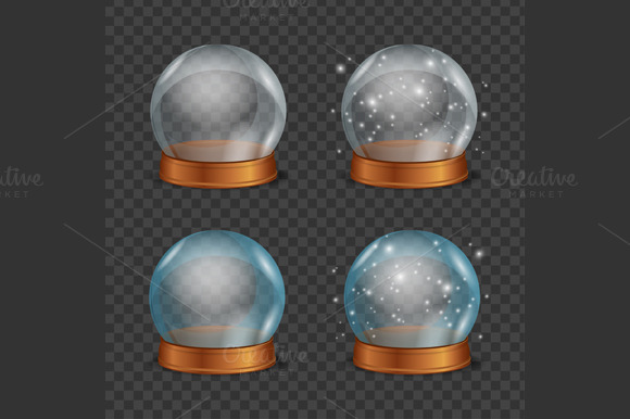 Empty Magic Crystal Ball Set Vector Empty Magic Crystal Ball Set Vector