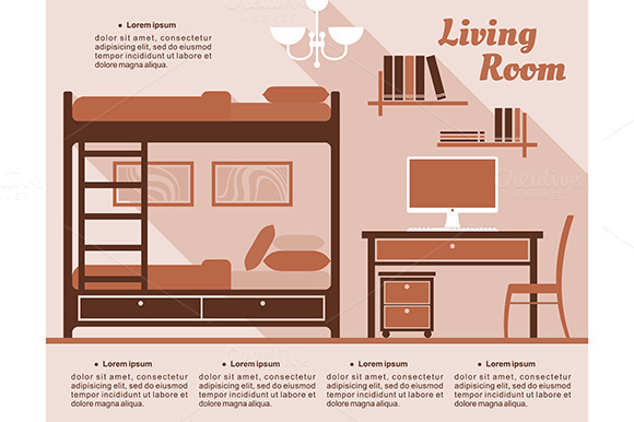 Living Room Interior Decor Infograph Living Room Interior Decor Infograph