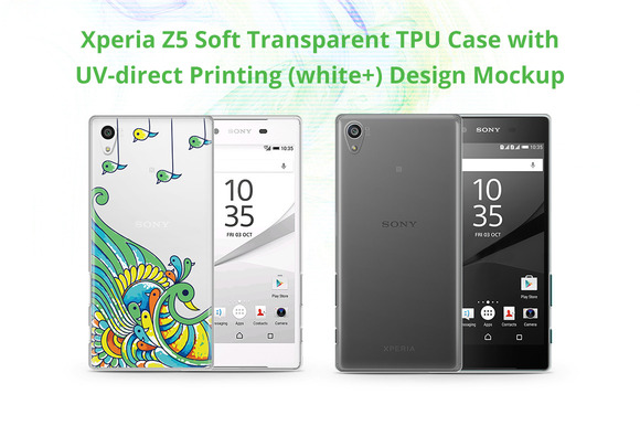 Xperia Z5 TPU Case UV Print Mock-up Xperia Z5 TPU Case UV Print Mock-up