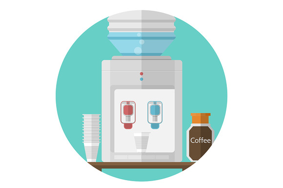 Office Water Cooler Flat Vector Icon Office Water Cooler Flat Vector Icon