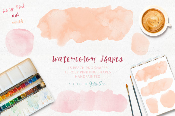 Watercolor Splotches Shapes