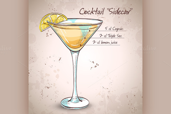 Sidecar Cocktail In Martini Glass Sidecar Cocktail In Martini Glass