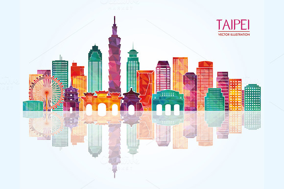 Taipei Detailed Skyline Taipei Detailed Skyline
