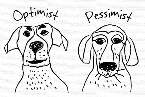 Optimism And Pessimism Vector Icons Optimism And Pessimism Vector Icons