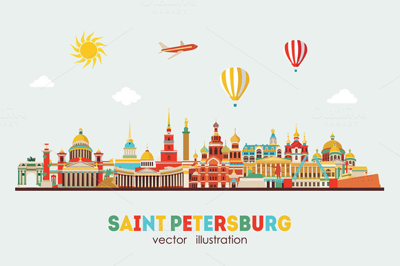 Saint Petersburg Detailed Skyline Saint Petersburg Detailed Skyline