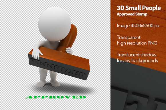 3D Small People Approved Stamp