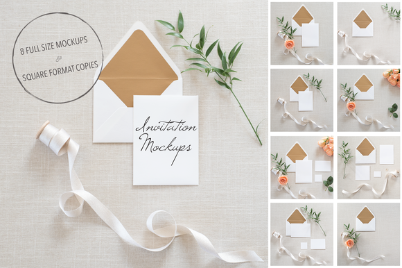 Wedding Invitation Mockups + PSD ~ Product Mockups on ...