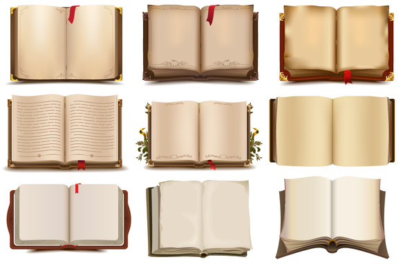 Set Of 9 Open Books Set Of 9 Open Books