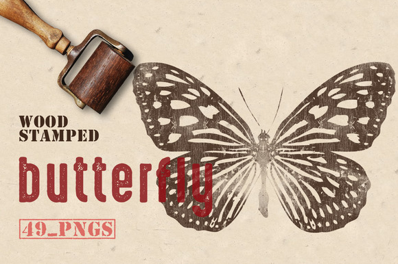 Wood Stamped Butterfly Wood Stamped Butterfly