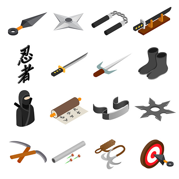 Ninja Isometric 3D Icon Ninja Isometric 3D Icon