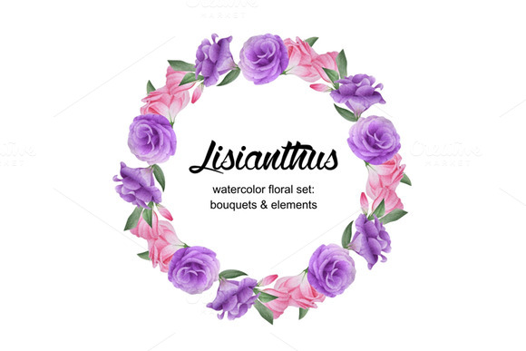 Watercolor Floral Bouquets Watercolor Floral Bouquets
