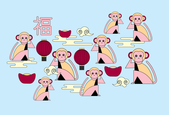Chinese New Year Monkey Vector Chinese New Year Monkey Vector