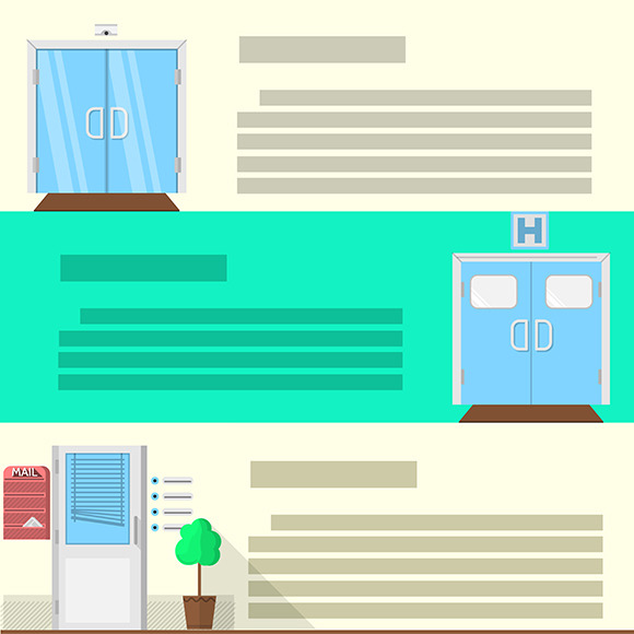 Entrance Flat Vector Icons Part 2