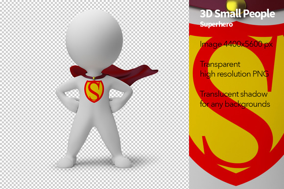 3D Small People Superhero