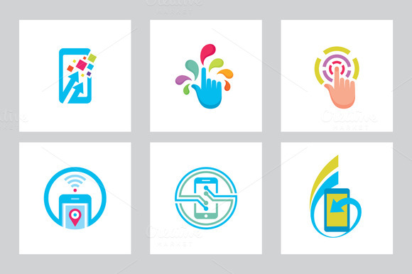 Mobile Phone Touch Screen Logo Sign Mobile Phone Touch Screen Logo Sign