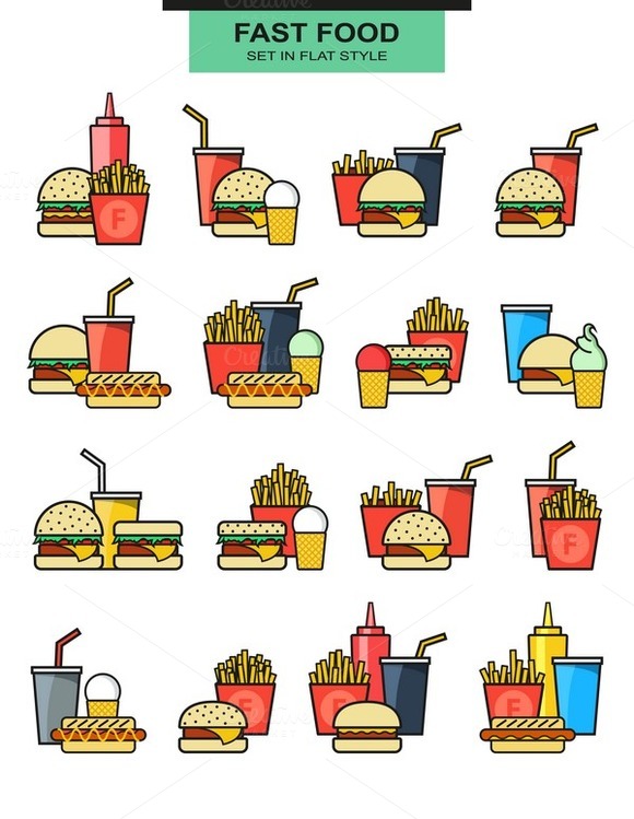 Set Burgers With Drinks Potato Set Burgers With Drinks Potato