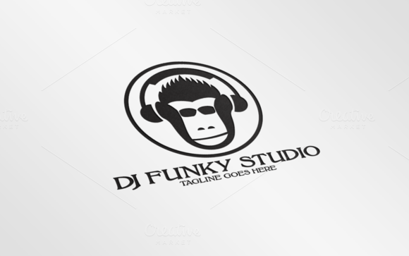 DJ Music Studio Monkey Logo DJ Music Studio Monkey Logo