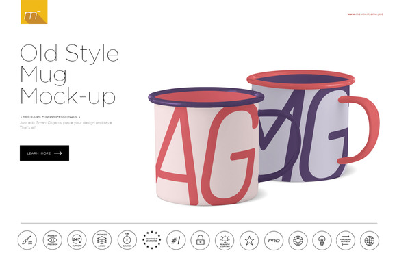 Old Style Vintage Mug Mock-up Old Style Vintage Mug Mock-up
