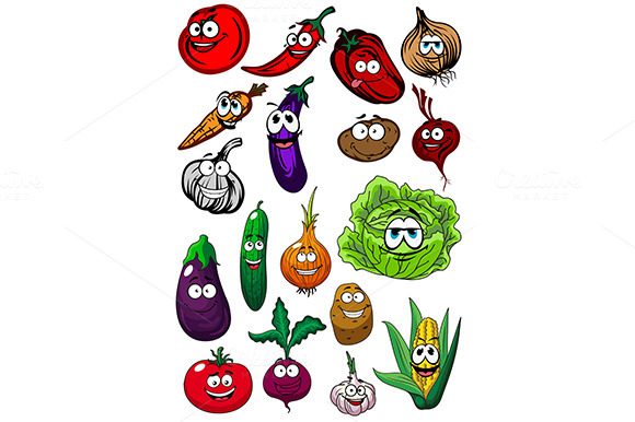 Fresh And Ripe Cartoon Vegetables Fresh And Ripe Cartoon Vegetables