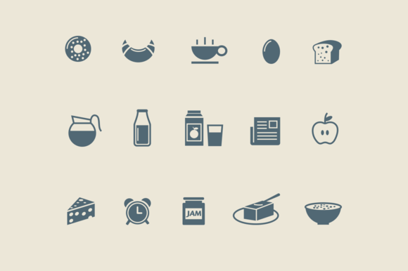 15 Breakfast Icons