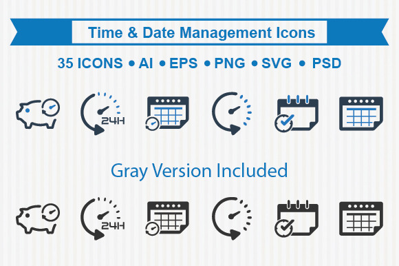 Time Date Management Icons