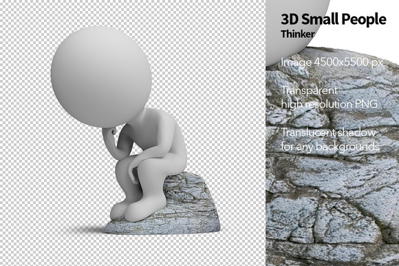 3D Small People Thinker