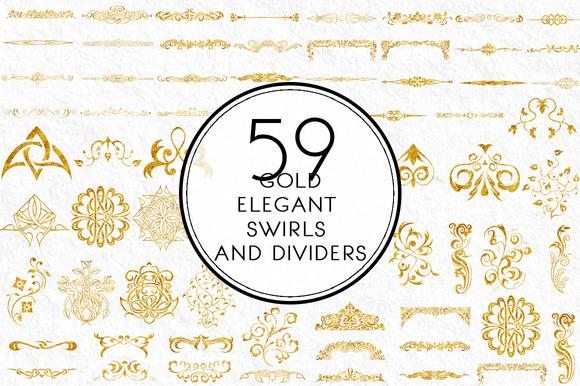 Gold Elegant Swirls Dividers Gold Elegant Swirls Dividers