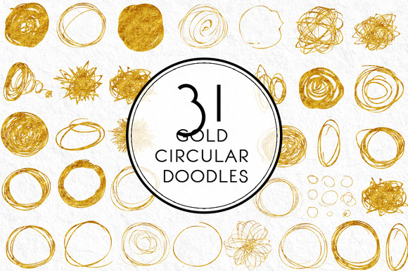 Gold Circular Doodles Gold Circular Doodles