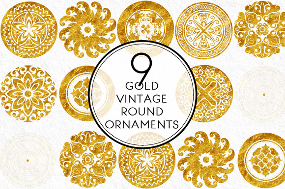 Gold Round Ornaments