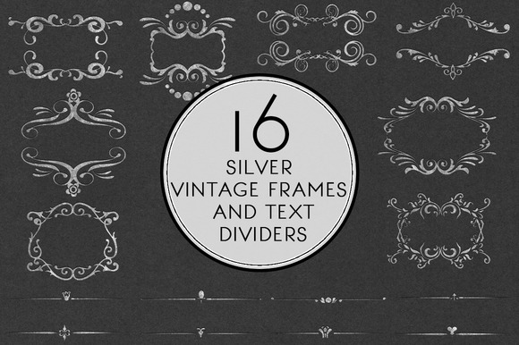Silver Vintage Frames Text Divider Silver Vintage Frames Text Divider