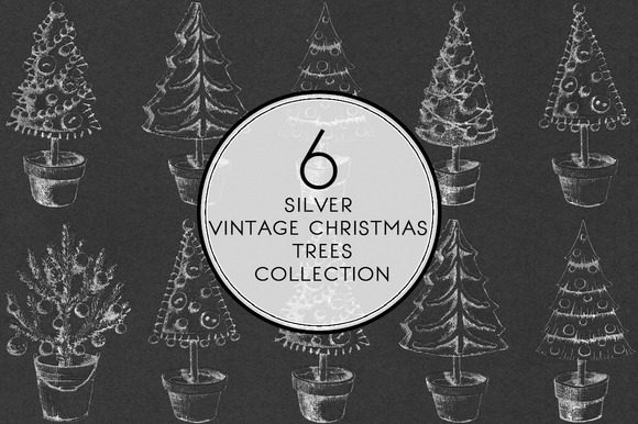 Silver Vintage Christmas Trees Silver Vintage Christmas Trees