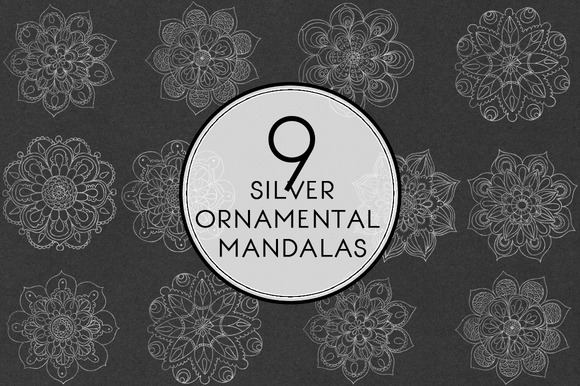 Silver Ornamental Mandalas