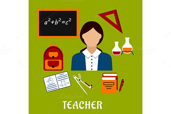 Teacher Profession Education Icons