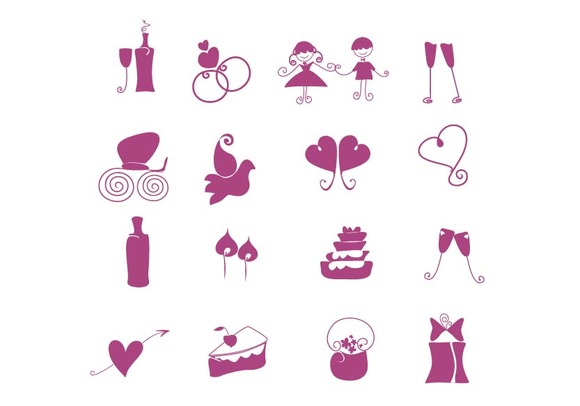 Hand Draw Wedding Icons Set Hand Draw Wedding Icons Set