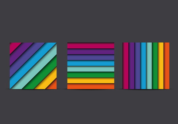 Colorful Square Lines Background Set Colorful Square Lines Background Set