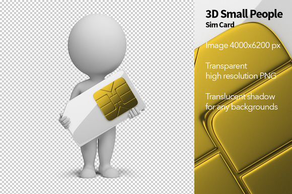 3D Small People Sim Card