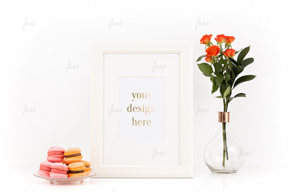 Frame Mockup Pink And Orange Macaron Frame Mockup Pink And Orange Macaron