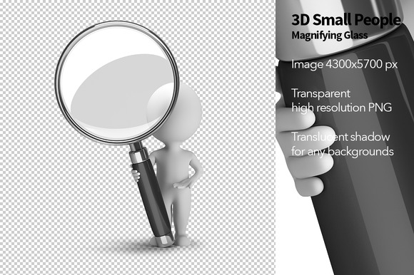 3D Small People Magnifying Glass 3D Small People Magnifying Glass