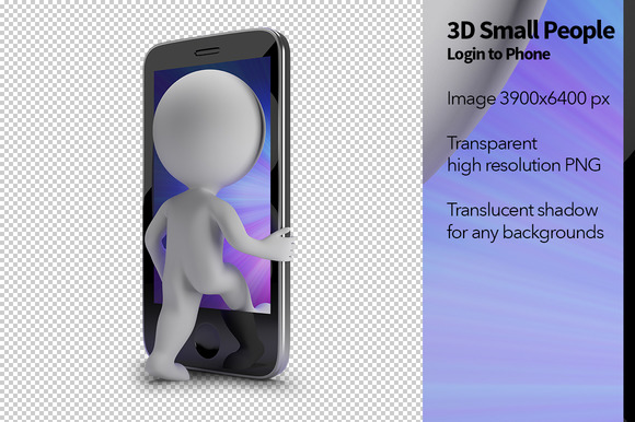 3D Small People Login To Phone 3D Small People Login To Phone