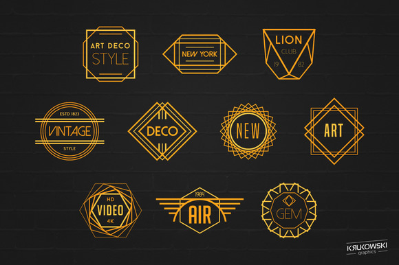 Art Deco Badges Logos ~ Logo Templates on Creative Market