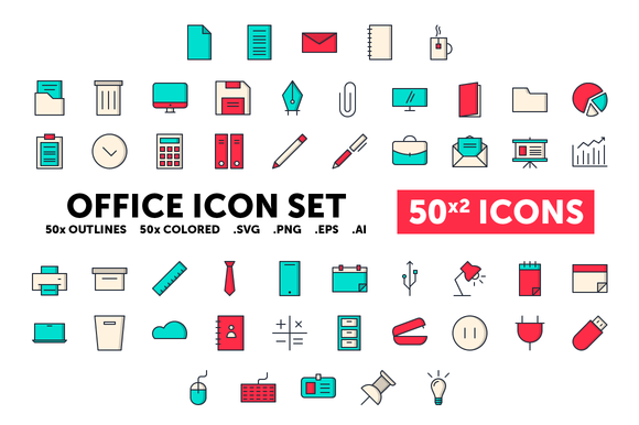 Office Icon Set 50 Icons
