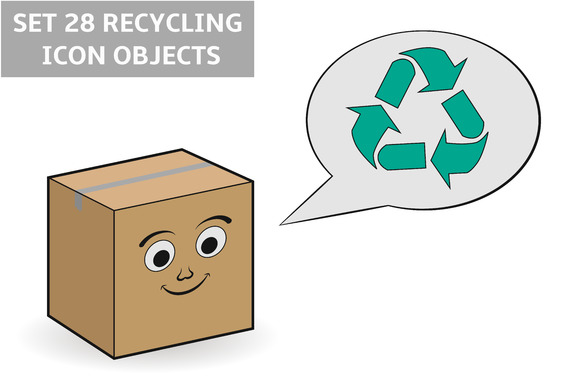 Set 28 Recycling Icon Objects