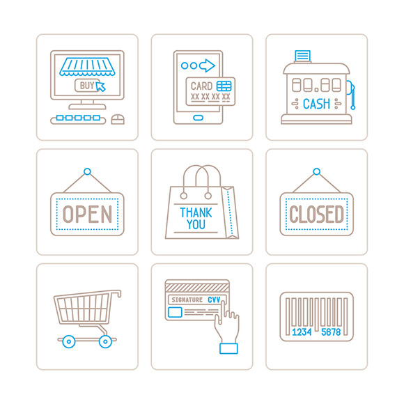 Shopping Iconset Mono Line Style Shopping Iconset Mono Line Style